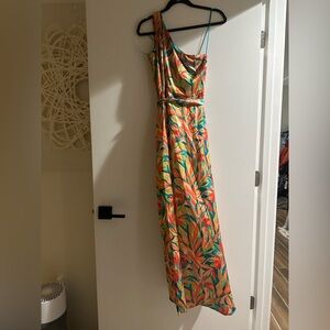 Nicole Miller One Shoulder Multicolor Dress